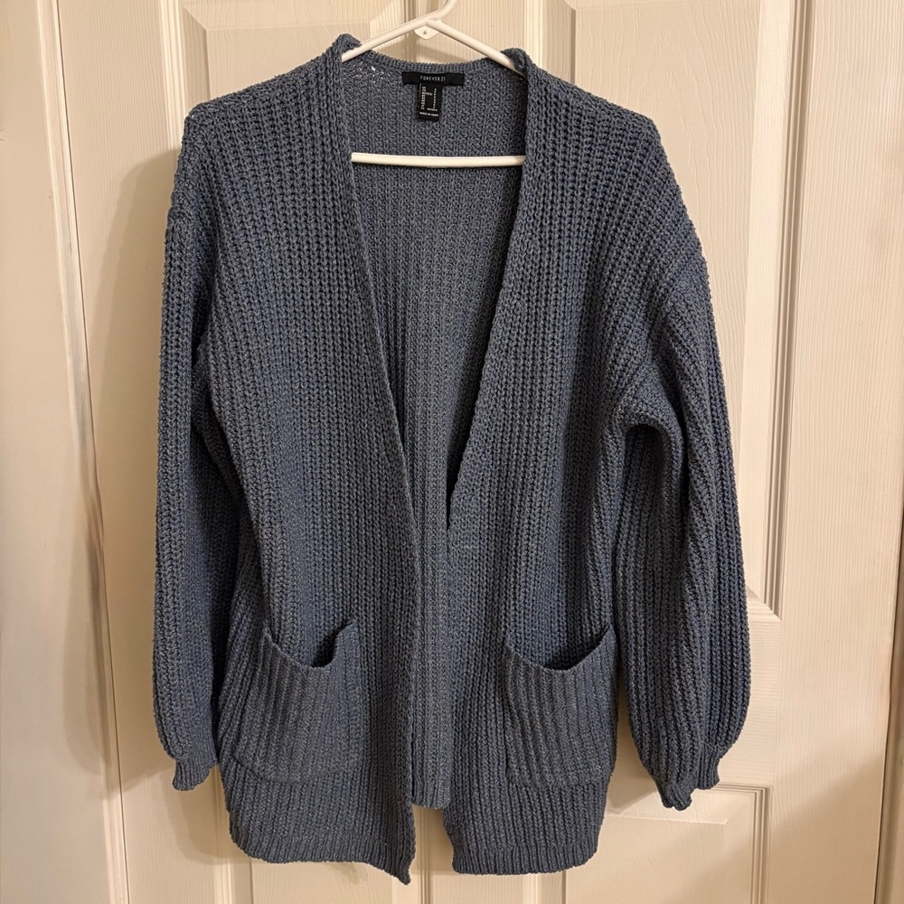 Forever 21 Dusty Blue Knit Cardigan